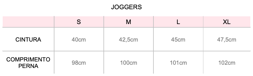 tabela joggers